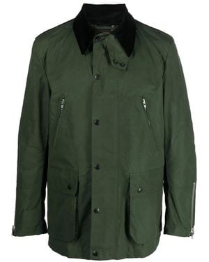 Department 5 Contrast-Collar Organic Cotton Jacket - Green
