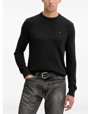 Tommy Hilfiger Logo-Patch Cotton Jumper - Black