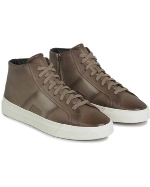 【Santoni】スエード ハイカット メンズ スニーカー Santoni】スエード ハイカット メンズ スニーカー (SANTONI