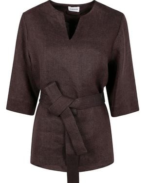 P.A.R.O.S.H. Belted Blouse - Black