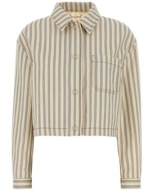 Fendi Veste En Jean À Rayures Ff - White