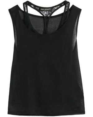 Our Legacy Lace-Trim Tank Top - Black