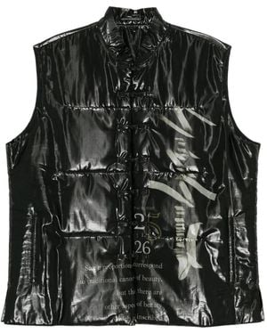 Yohji Yamamoto Graphic-Print Sleeveless Padded Jacket - Black