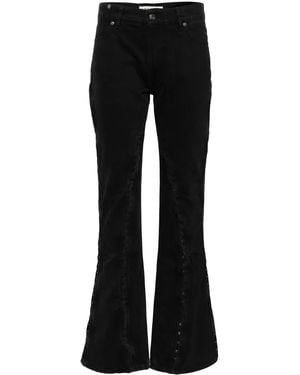 Y. Project Side Hook Flared Jeans - Black