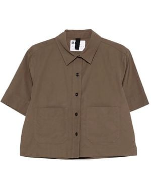 MHL by Margaret Howell Pocket Cropped Shirt - Brown