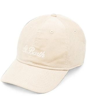 MC2 Saint Barth Logo-Embroidered Corduroy Cap - Natural