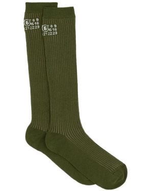 MM6 by Maison Margiela Rib Knee-High Socks - Green