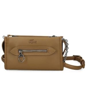 Lacoste Logo-Embossed Crossbody Bag - Brown