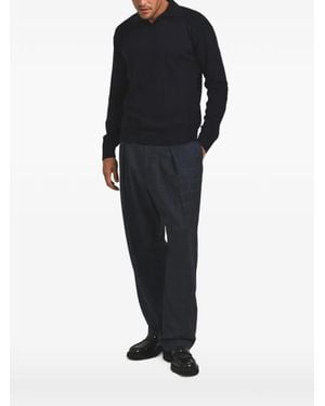 CESAR CASIER Amory Merino-Wool Polo Shirt - Black