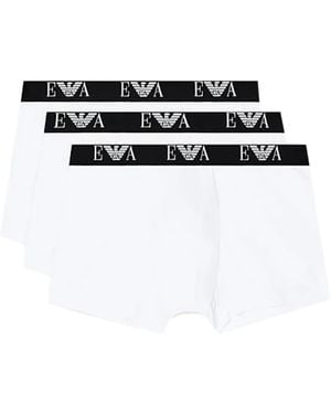 Emporio Armani Lot De Trois Boxers À Taille Contrastante - Black