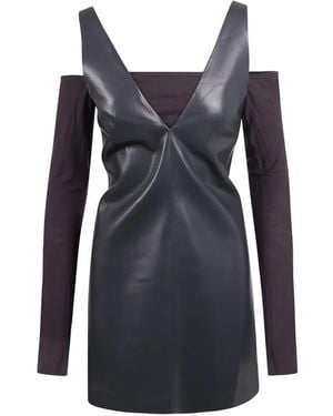 Nanushka Robe Courte À Col V - Blue