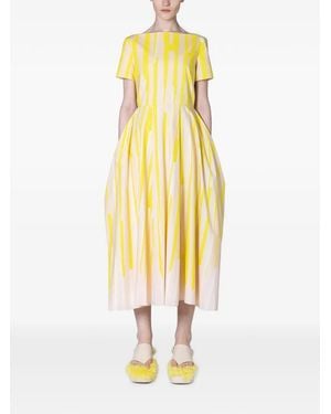 ROKSANDA Vaela Midikleid Mit Abstraktem Print - Gelb