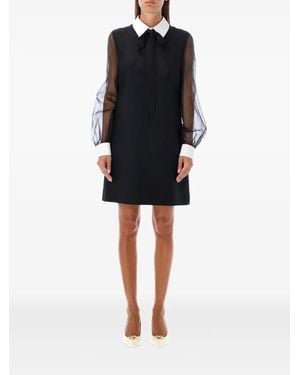 Valentino Garavani Sheer Sleeves Dress - Black
