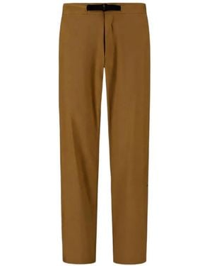 Laminar Woven Belt-Strap Pants - Natural