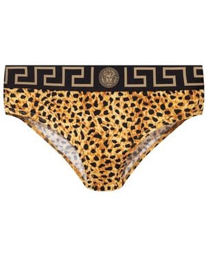 Versace Cheetah-Print Briefs - White
