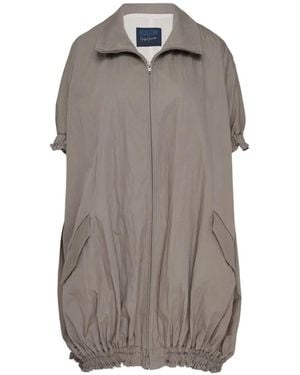 Yohji Yamamoto Abrigo Balloon De Manga Corta - Gris