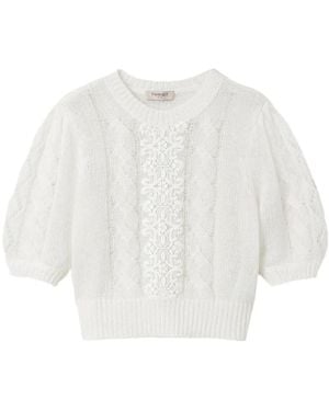Twinset レースディテール プルオーバー - ホワイト