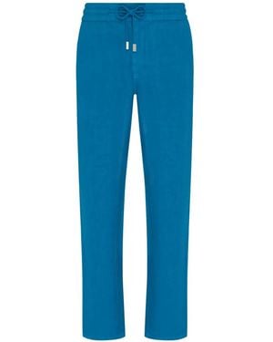 Vilebrequin Drawstring Linen Trousers - Blue
