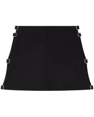 Courreges Buckled Wool Mini Skirt - Black