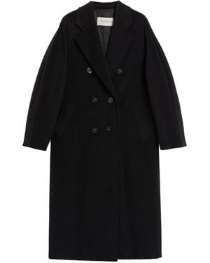 Max Mara 101801 Double-Breasted Coat - Black