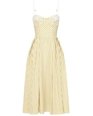 Elisabetta Franchi Vestido a rayas - Metálico