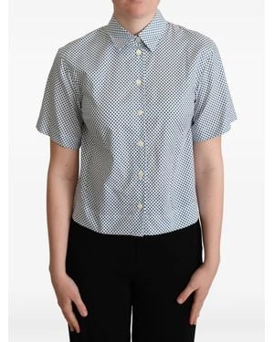 Dolce & Gabbana Polka-Dot Short-Sleeve Shirt - Blue