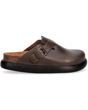 Scholl Fae Buckle-Strap Mules - Brown