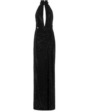 Philipp Plein Abito Lungo Con Schiena Scoperta - Nero