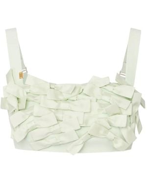 Elisabetta Franchi Top Crop Con Fiocchi - Neutro