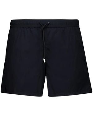 Fedeli Logo-Patch Drawstring Swim Shorts - Blue