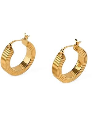 Gwen Beloti Boxy Ridged Hoop Earrings - Metallic