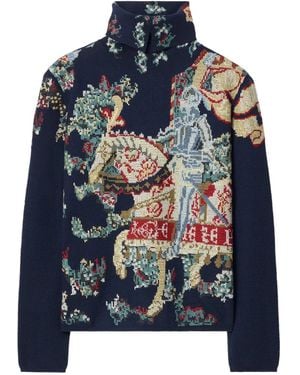 Burberry Heraldic Knight Wool Sweater - Blau