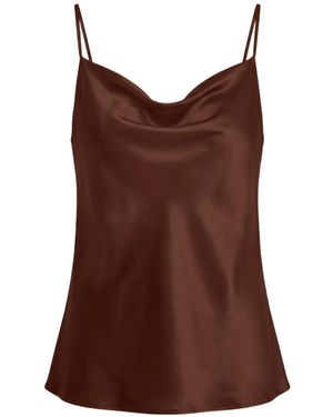 Cinq À Sept Marta Cowl-Neck Silk Top - Brown