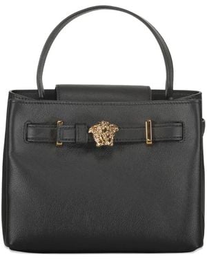 Versace Medusa Leather Tote Bag - Black