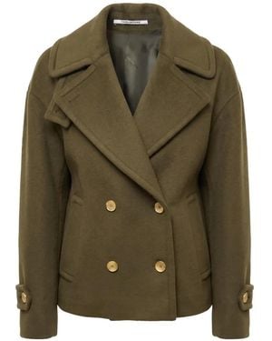 Tagliatore Sheila Double-Breasted Wool Coat - Green