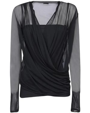 Givenchy V-Neck Mesh Top - Black