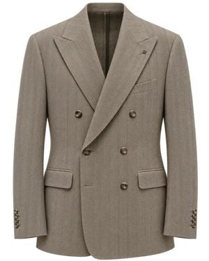 Tagliatore Double-Breasted Pinstriped Suit - Grey