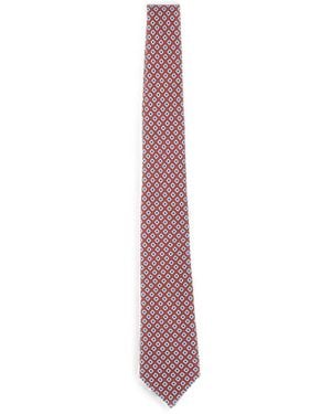 Kiton Micro Diamond Seven-Fold Tie - Purple