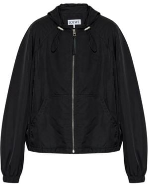 Loewe フーデッド ボンバージャケット - ブラック