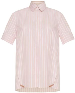 Adam Lippes Charlie Striped Cotton Shirt - Pink