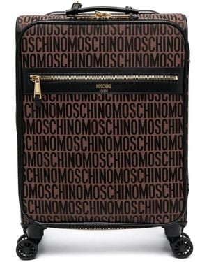 Moschino Monogram-Pattern Leather Suitcase - Black
