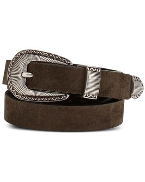 Brunello Cucinelli Suede Prong-Buckle Belt - Brown