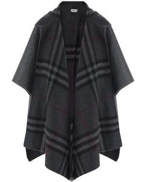 Burberry Wendbares Kaschmir-Cape Mit Kapuze - Schwarz