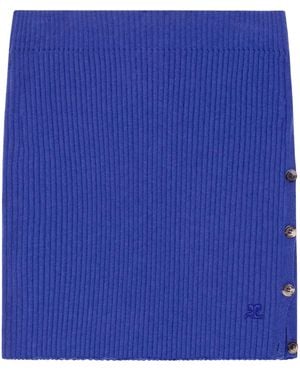 Courreges Ribbed Mini Skirt - Blue