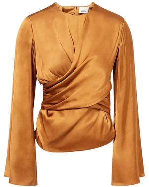 Isabel Marant Draped Long-Sleeve Blouse - Orange