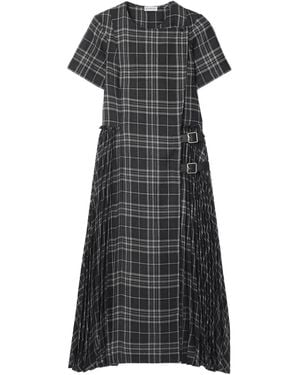 Burberry Vestido plisado con hebilla - Negro