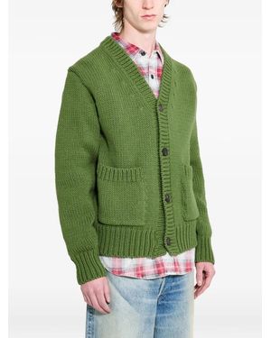 AURALEE Double-Faced Wool Alpaca Low Gauge Knit Crew-Neck in Gray