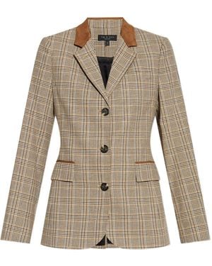 Rag & Bone Checked Suede-Trimmed Jacket - Natural