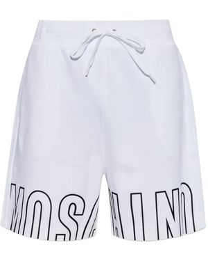Moschino Logo-Print Track Shorts - White