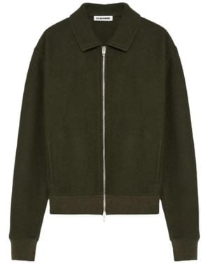 Jil Sander Zip-Up Collared Jacket - Green